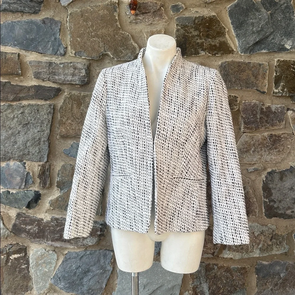 J. Crew Going-out blazer in black-and-white tweed size Large
